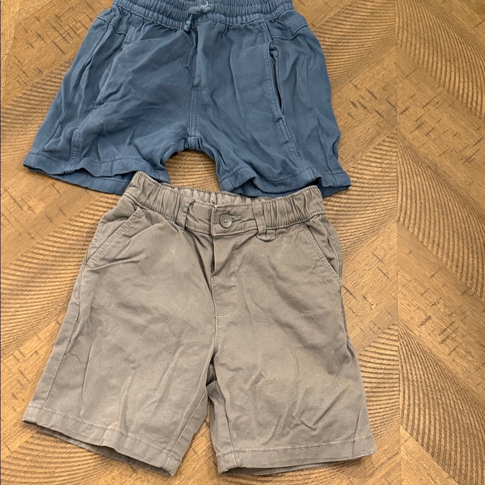 Blue Pull-On Shorts + Gray Casual Shorts - Toddler Set